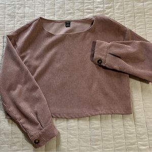 SHEIN Pink Boxy Crop Blouse